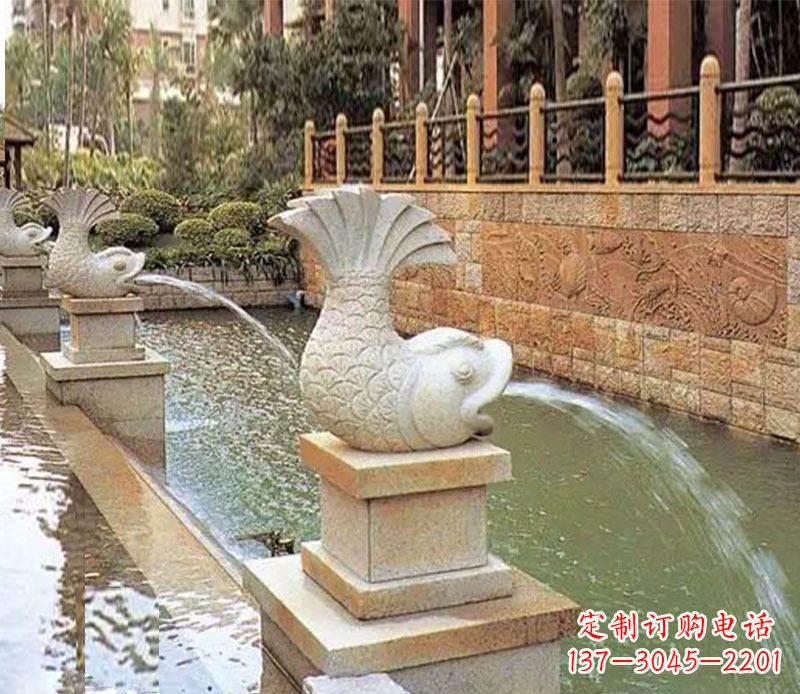 廊坊园林鲤鱼喷泉景观石雕