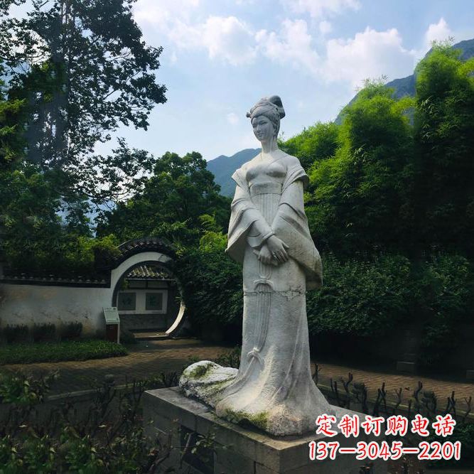 廊坊园林历史名人塑像王昭君汉白玉雕塑