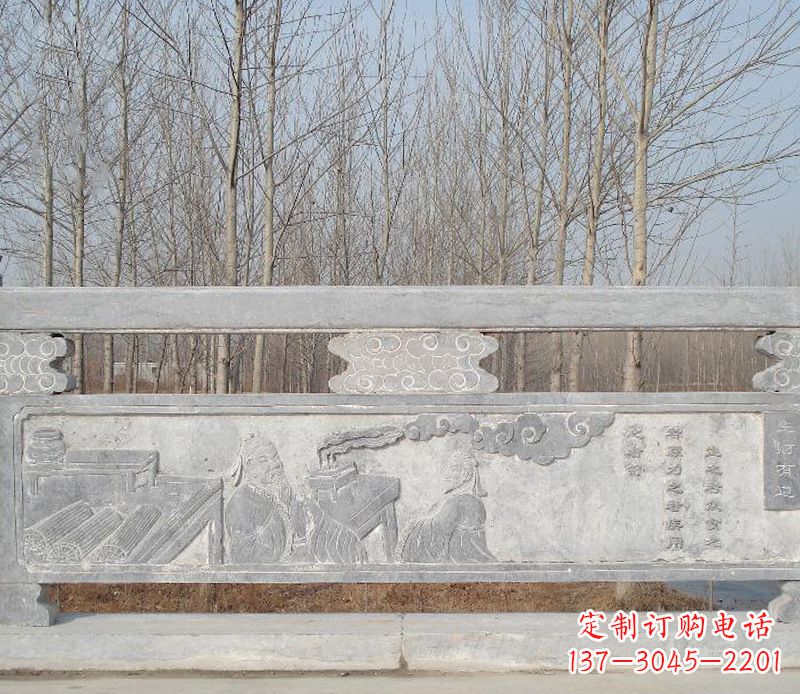 廊坊园林石浮雕栏板景观石雕 (3)