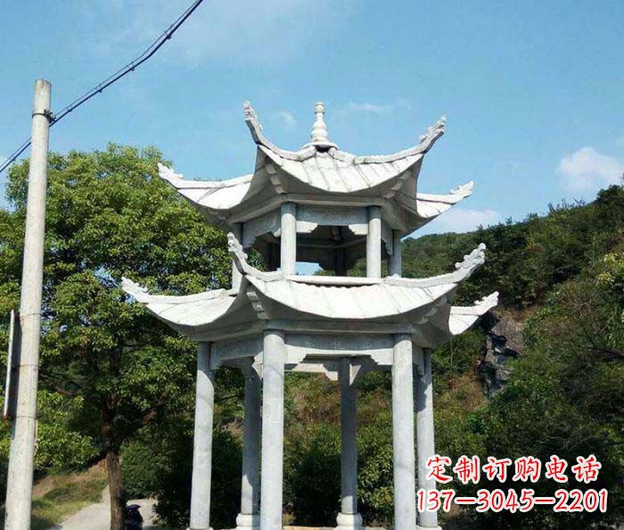 廊坊园林双层凉亭石雕