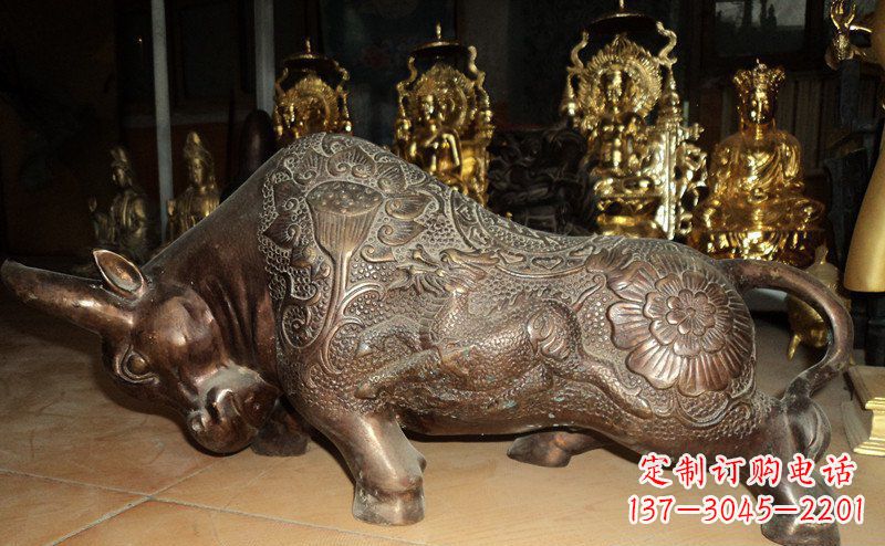 廊坊园林拓荒牛景观铜雕