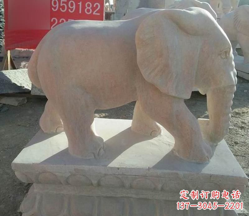 廊坊园林晚霞红大象雕塑