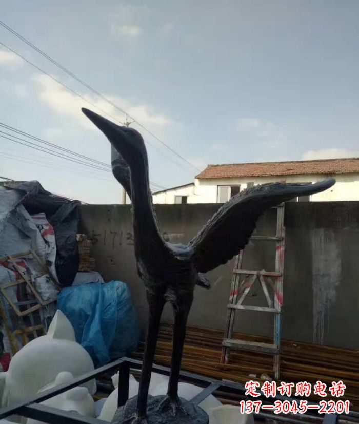 廊坊展翅仙鹤铜雕 (2)