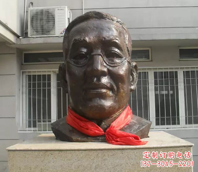 廊坊张伯岑校园名人头像铜雕