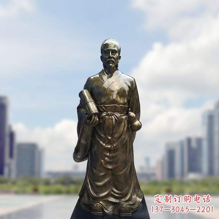 廊坊张仲景仿铜玻璃钢雕塑