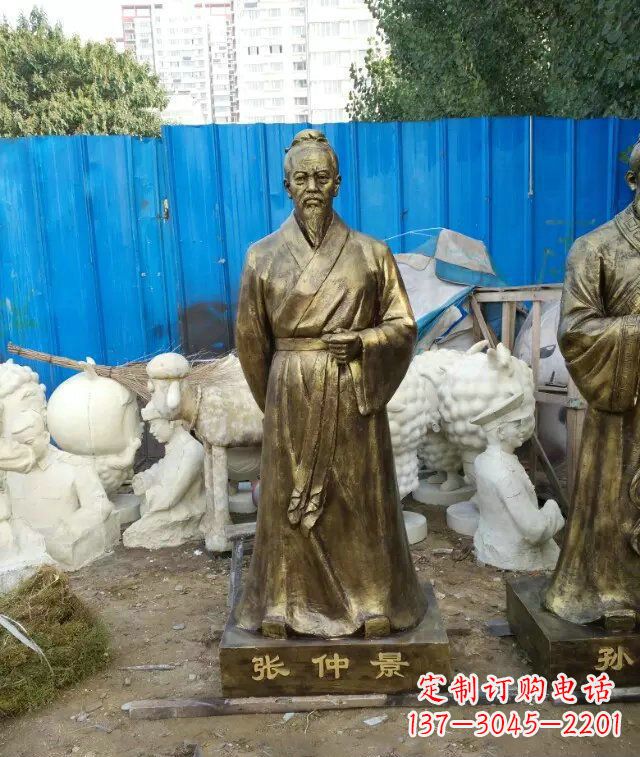 廊坊张仲景古代医学名人铜雕