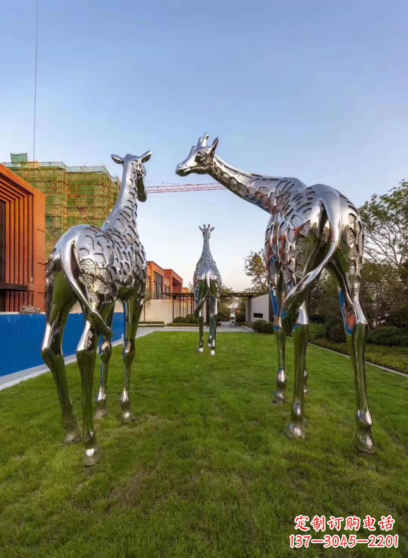 廊坊长颈鹿不锈钢雕塑 