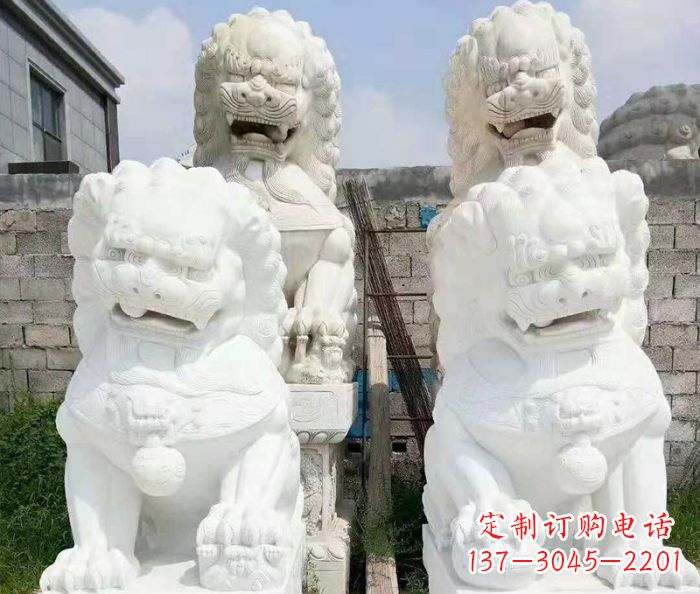 廊坊招财动物汉白玉狮子石雕
