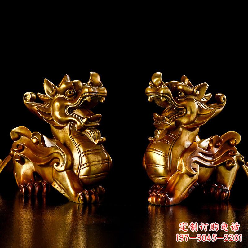 廊坊招财黄铜貔貅雕塑摆件