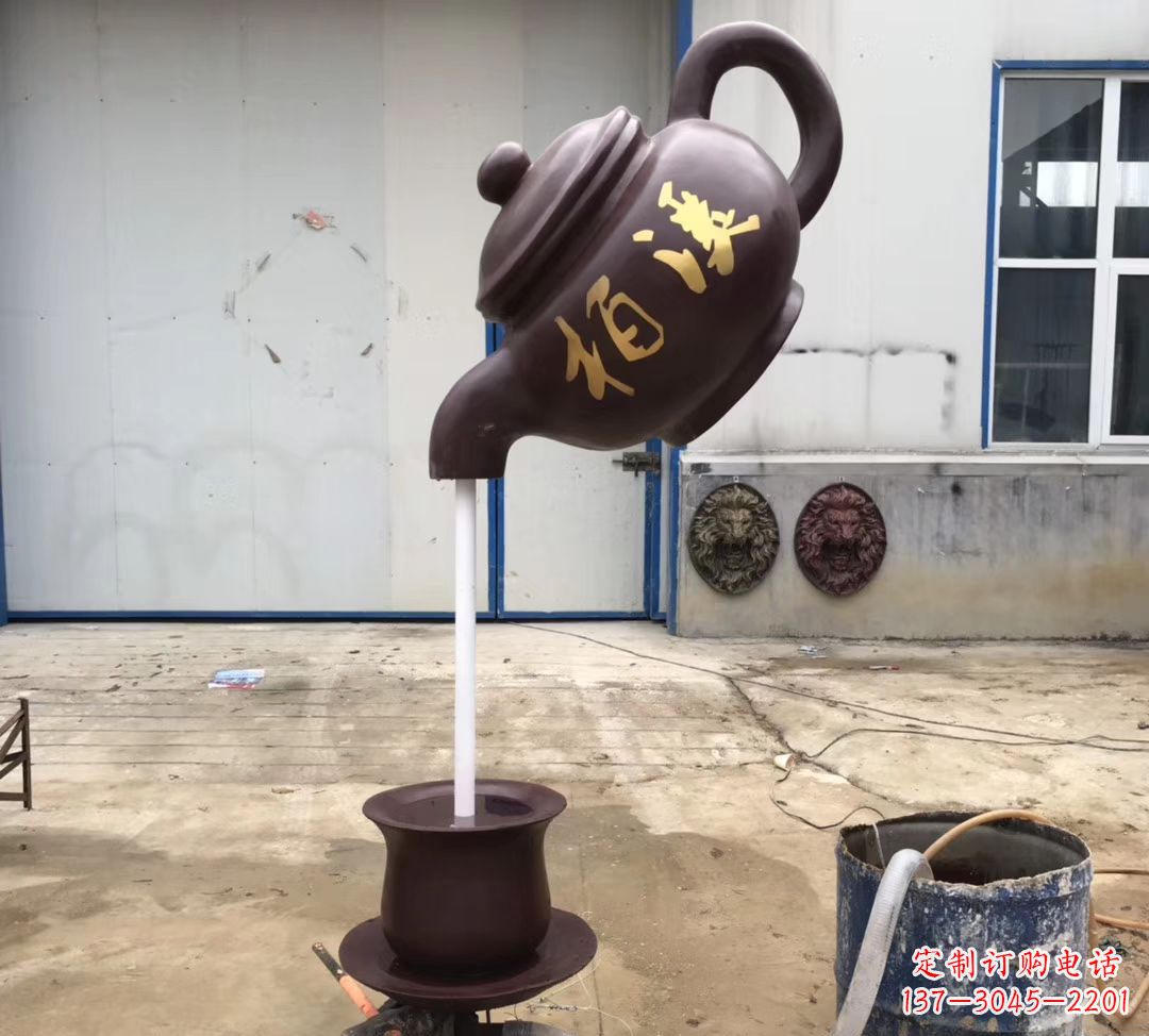 廊坊招财进宝茶壶喷泉景观雕塑