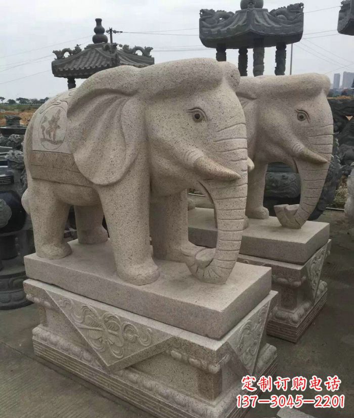 廊坊招财进宝大理石大象石雕