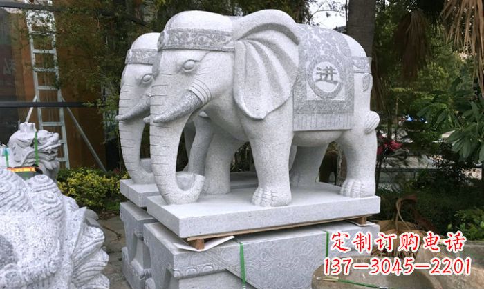 廊坊招财进宝大理石门口大象雕塑