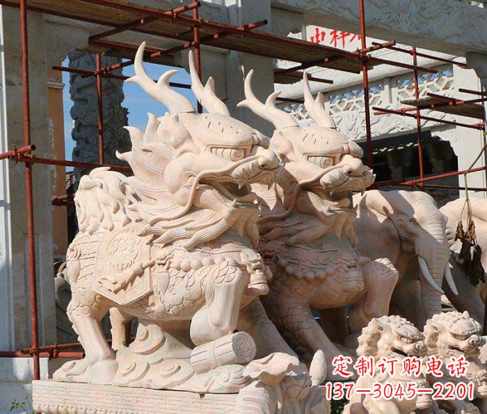 廊坊招财瑞兽麒麟石雕