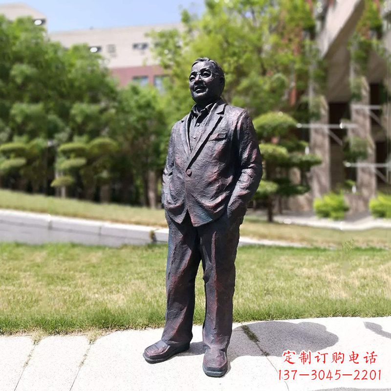 廊坊中国当代著名数学家铸铜华罗庚雕塑