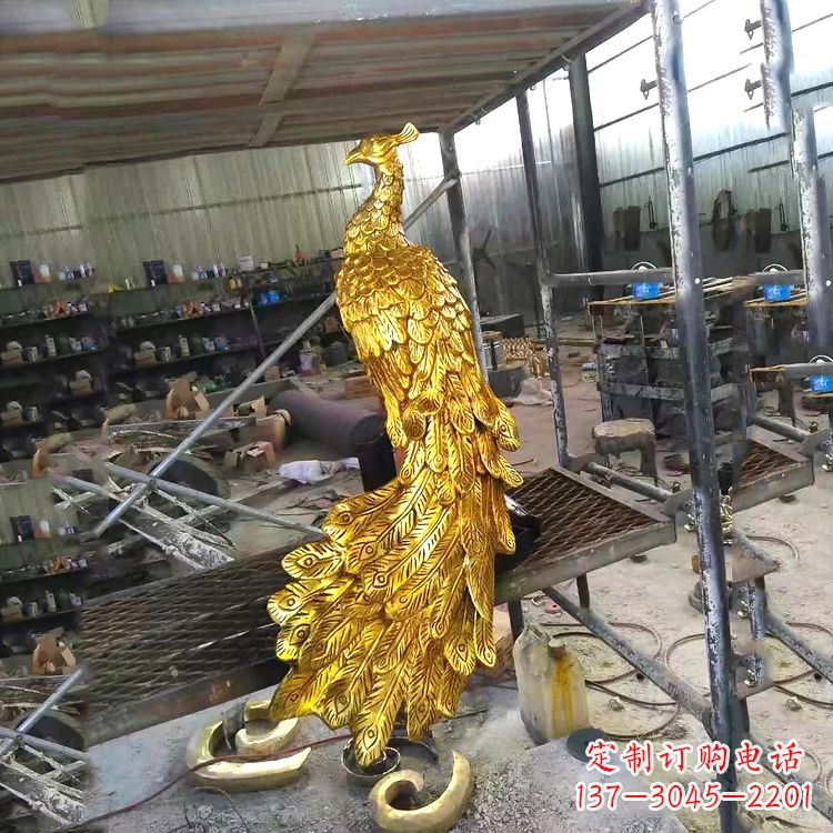廊坊中国古代传说中的瑞鸟凤凰鎏金铜雕