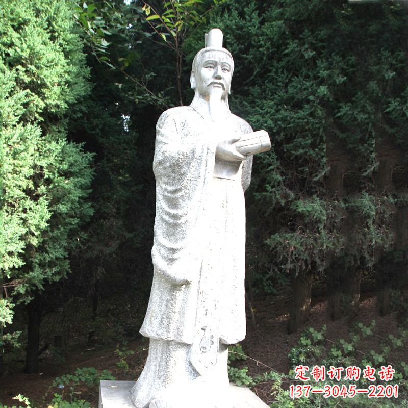 廊坊中国古代著名帝王汉文帝刘恒汉白玉石雕塑像