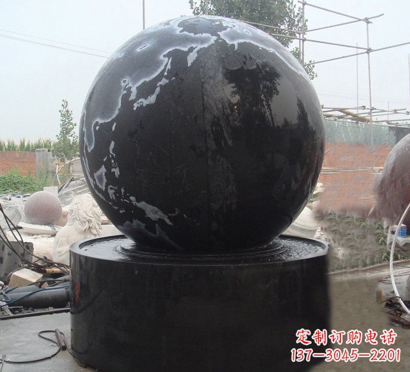 廊坊中国黑风水球石雕
