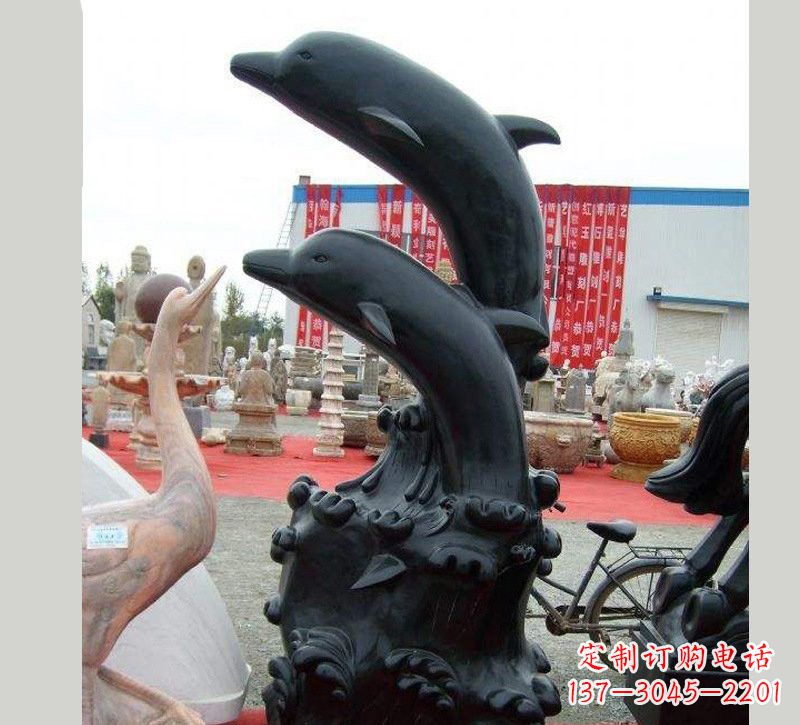 廊坊中国黑海豚石雕