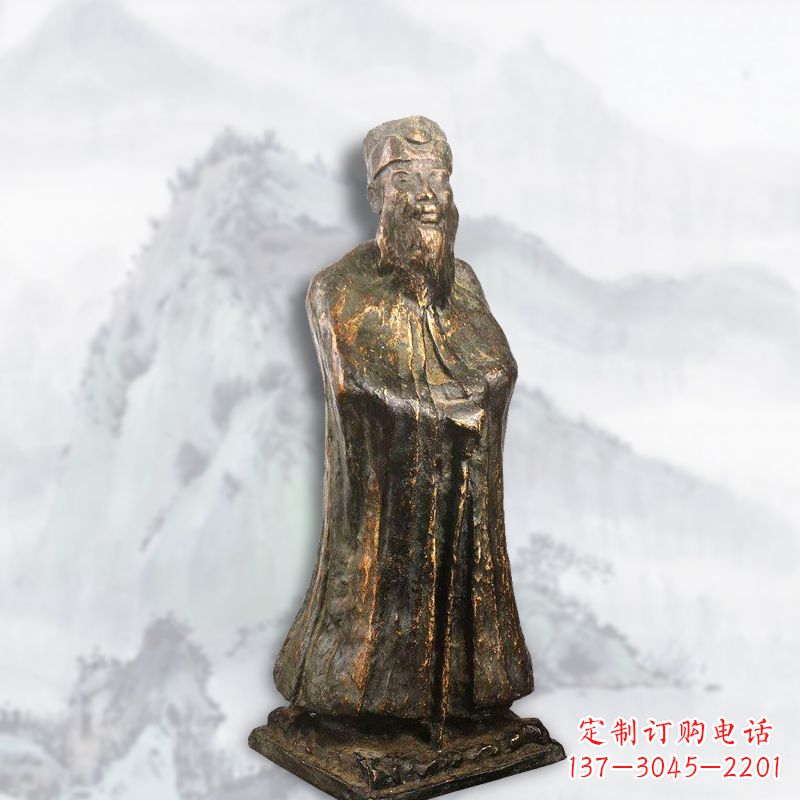 廊坊中国近代著名画家张大千铸铜雕塑