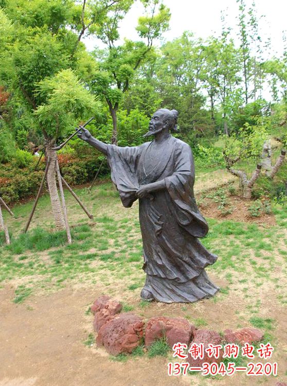 廊坊中国历史名人唐代著名绘画大师吴道子铜雕塑