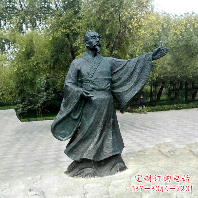 廊坊中国历史名人战国时期儒家学派的代表人物荀子铜雕像
