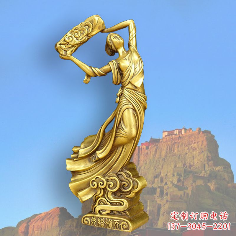 廊坊中国上古传说“女娲补天”铸铜雕塑