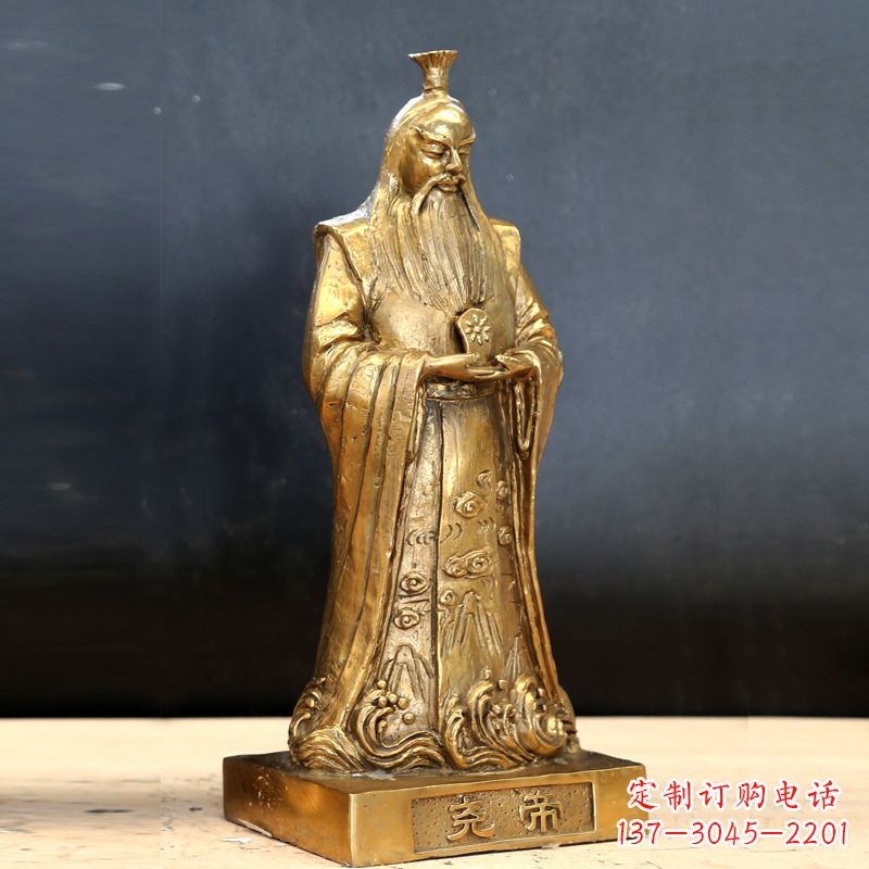 廊坊中国上古时期部落联盟首领尧帝铸铜雕像