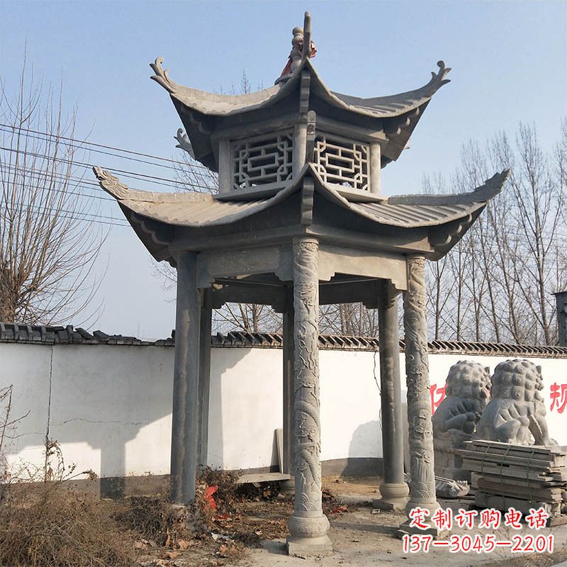 廊坊中式双层石雕凉亭