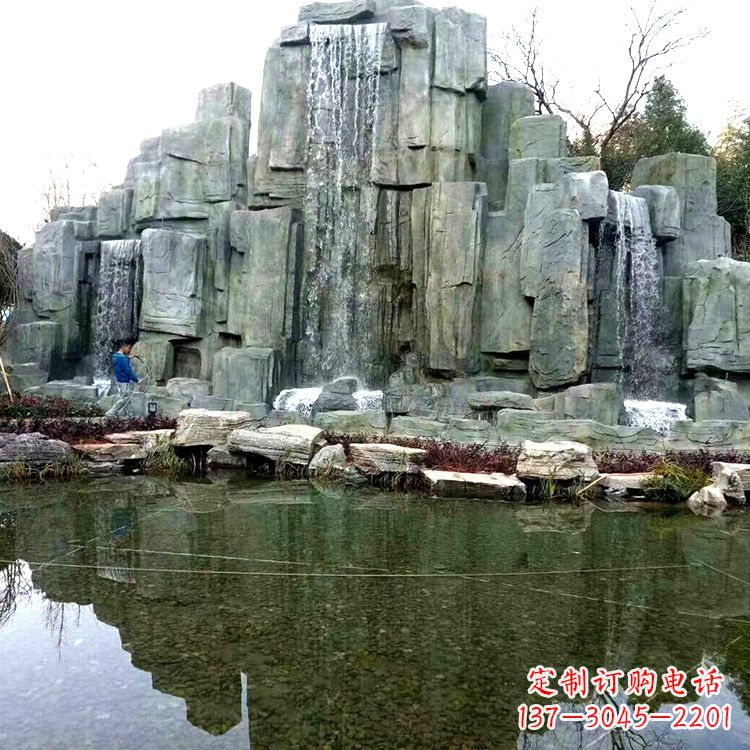 廊坊中式园林流水假山雕塑