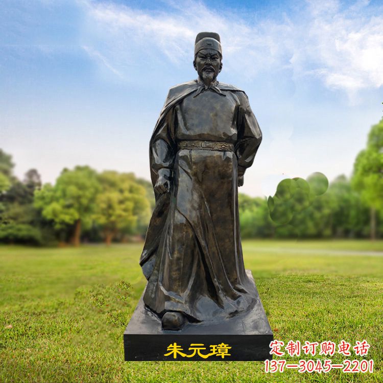 廊坊朱元璋玻璃钢仿铜雕塑