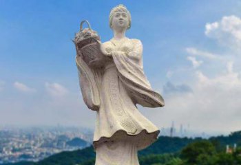 廊坊虞姬景观石雕像-景区园林古代美女雕塑