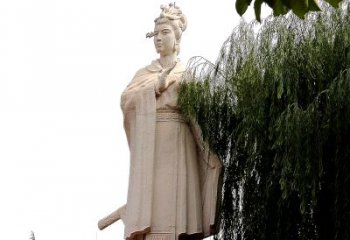 廊坊虞姬砂岩石雕-景区园林古代人物著名美女雕像