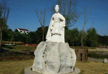 廊坊虞姬石雕塑-公园历史名人楚汉时期美女雕像