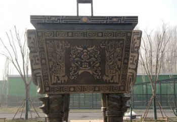 廊坊园林广场大型铜方鼎铸铜司母戊鼎景观雕塑