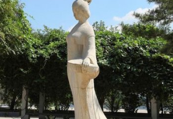 廊坊园林历史人物著名美女秦罗敷砂岩石雕塑像