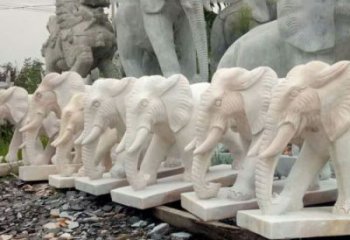 廊坊招财晚霞红大象石雕 (3)