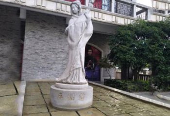 廊坊中国历史名人古代美女王昭君弹琵琶石雕像