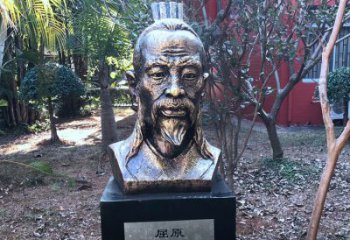 廊坊中国历史名人战国时期著名爱国诗人屈原铸铜头像雕塑