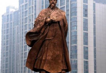 廊坊诸葛亮城市景观铜雕像-中国古代著名人物三国谋士卧龙先生雕塑