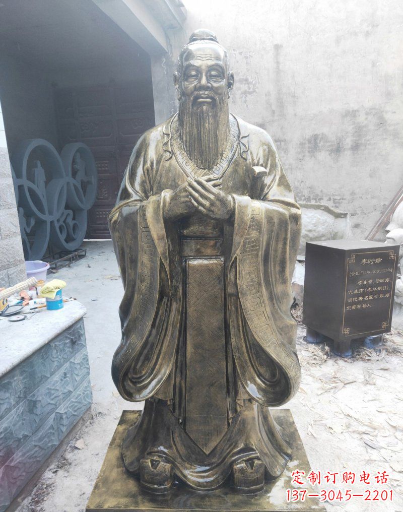 廊坊铸铜古代名人孔子雕塑