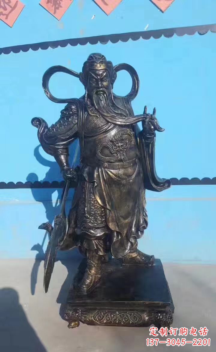 廊坊铸铜关公武财神铜雕