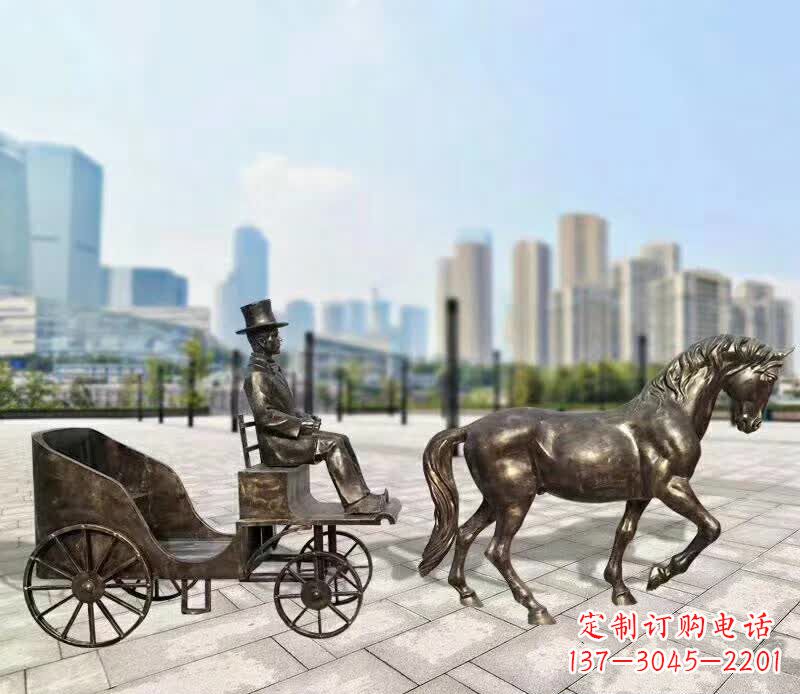 廊坊铸铜广场马车雕塑