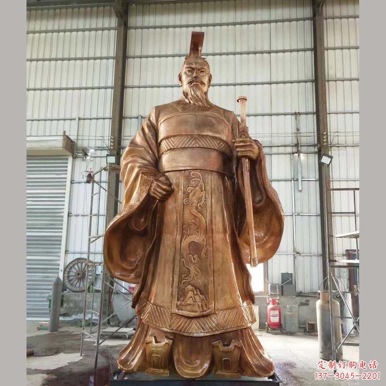 廊坊铸铜汉武帝雕塑