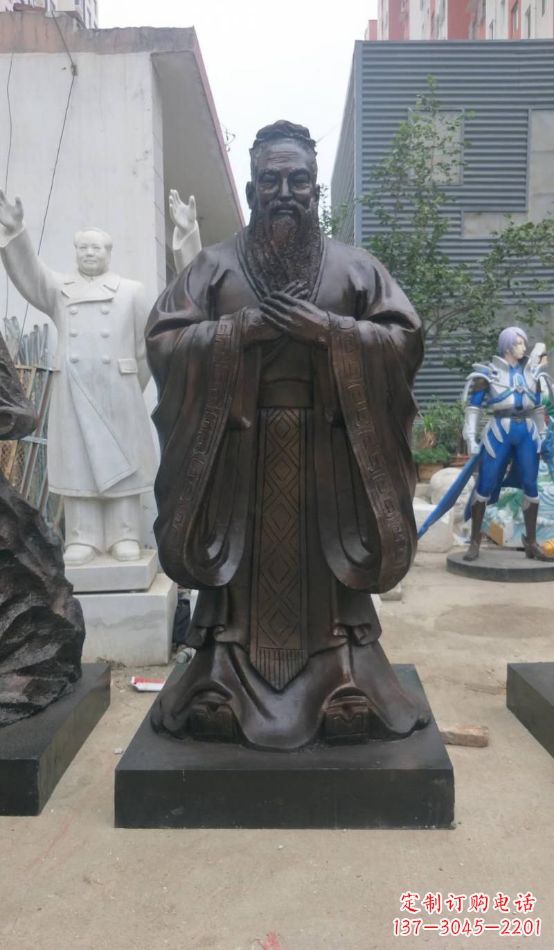 廊坊铸铜孔子雕塑