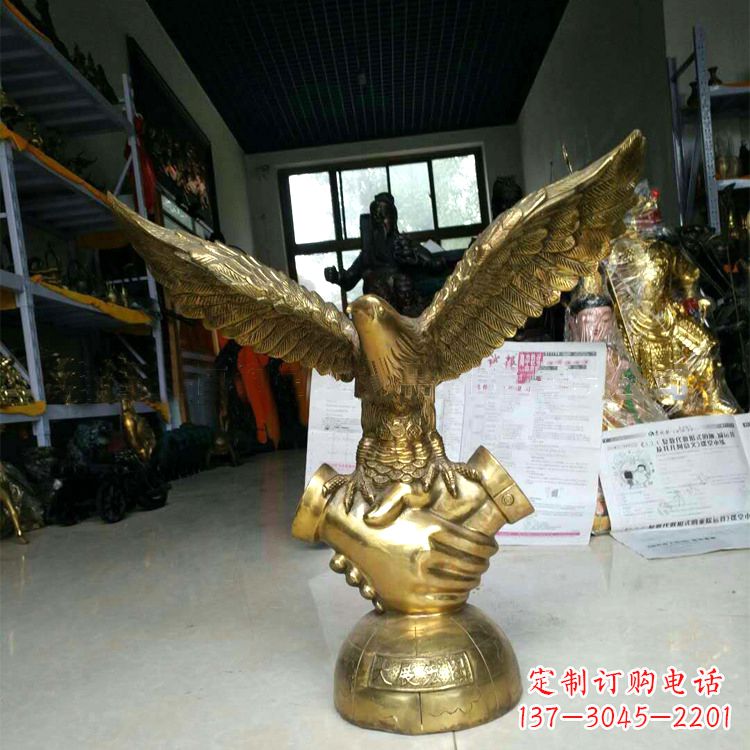 廊坊铸铜老鹰雕塑大展宏图