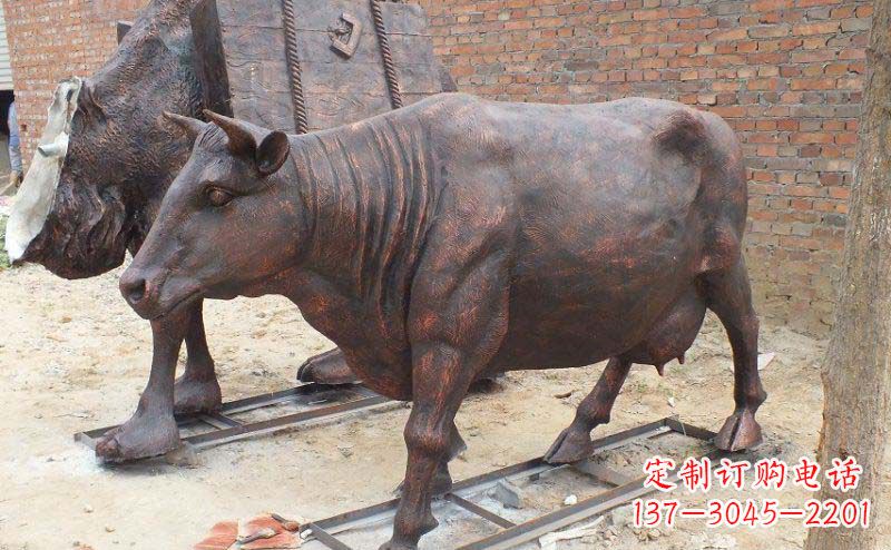 廊坊铸铜奶牛公园动物铜雕