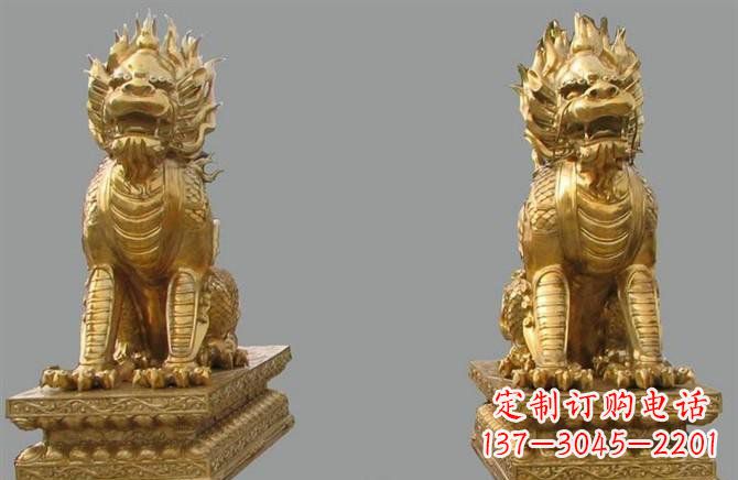 廊坊铸铜麒麟雕塑222