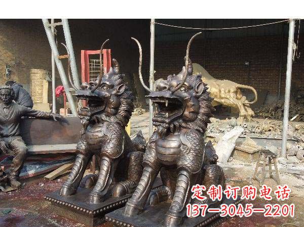 廊坊铸铜麒麟雕塑2221