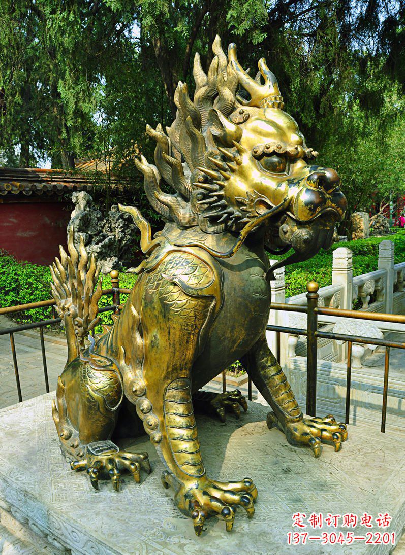 廊坊铸铜麒麟神兽铜雕