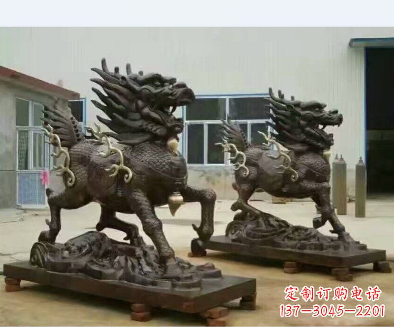 廊坊铸铜企业麒麟雕塑